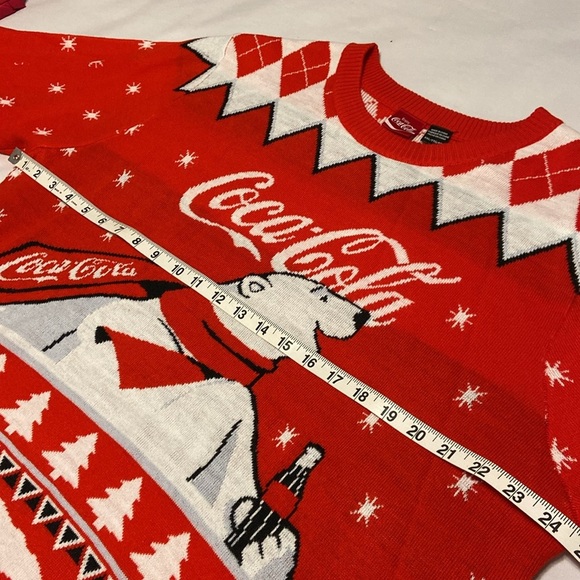 COCA COLA POLAR BEAR WINTER SWEATER RED/WHITE UNISEX SIZE XXL ADULT CHRISTMAS - Picture 9 of 9